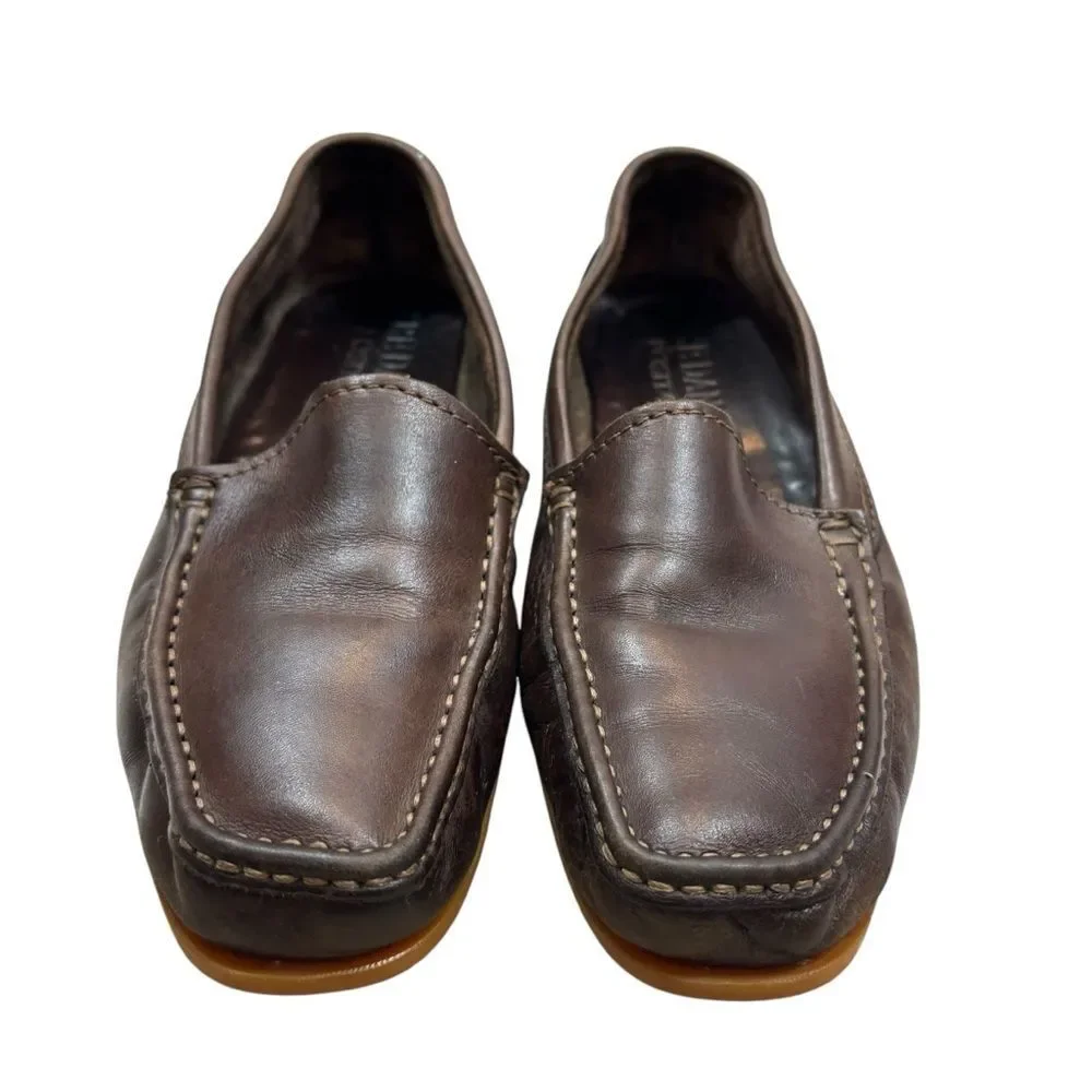 Ladies Tre Danari Positano Brown Leather‎ Driving Loafers Size 38
